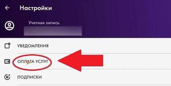 Онлайн-кинотеатр имеет раздел, где можно произвести оплату за предоставляемые услуги.